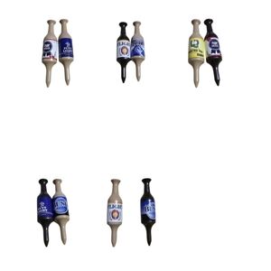 Beer Bottle Golf Beer Bottle Tee Set Of 10 With Black,blue And Tan.